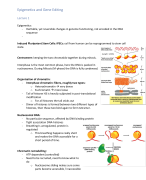 Epigenetics and Gene Editing (RUG) Complete Summary