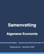 Samenvatting Algemene economie 