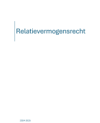 Samenvatting -  Familiale vermogensplanning - deel relatievermogensrecht (B2G066)