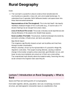 Rural Geography, Human Geography and Planning