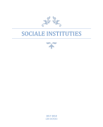 Samenvatting Sociale Instituties