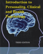 Introduction to Personality Clinical & Health Psychology: boeksamenvatting