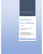 Social Work Hanze - samenvatting Psychiatrie Een Inleiding 2021/2022