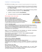 Samenvatting Fundamentals of Strategy hoofdstuk 1 t/m 10