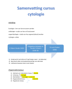 Samenvatting cytologie (1ste bach biomedische wetenschappen)
