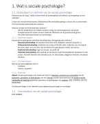 SAMENVATTING SOCIALE PSYCHOLOGIE - 2E BACHELOR RECHTEN