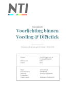 Vooropdracht Voorlichting binnen de Voeding & Diëtetiek Praktijkdag