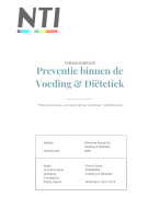 NTI Tentamenopdracht Productontwikkeling binnen de Voeding & Diëtetiek