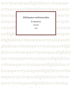 Uitleg / grammatica Afrikaanse werkwoorden