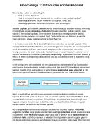 Samenvatting Sociaal Kapitaal en Netwerken Vrije Universiteit Amsterdam
