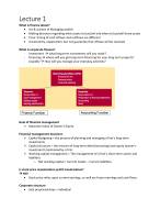 Financial and Risk Management Lecture Samenvatting 