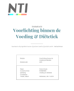 Eindopdracht Voorlichting binnen de Voeding & Diëtetiek
