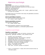 Samenvatting Algemene Psychologie 1e jaar Toegepaste Psychologie