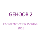 GEHOOR 2 | Examenvragen januari 2018