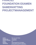 PRINCE2 Projectmanagement Foundation Samenvatting (NL) (Zeer Compleet)