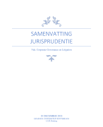 Samenvatting jurisprudentie Corporate Governance and litigation
