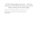 Organizational Behaviour summary final exam 