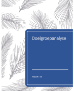Doelgroep analyse beknopt