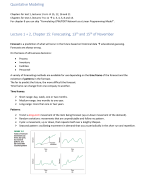 Notes from the lectures Quantative Modelling. Book: Bernard W. Taylor - Introduction to Management Science, 11th edition.