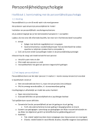 Samenvatting Persoonlijkheidspsychologie 