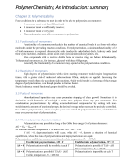 Polymer Chemistry, an Introduction by Ger Challa: summary