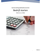 Samenvatting Bedrijfseconomie Bedrijf starten H3.3.2, 4, 5 & 6  HAVO 4