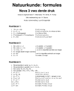Natuurkunde: formules | nova 3 vwo
