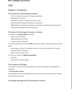 Summary of Strategic Management of Technological Innovation - Melissa A. Schilling - Innovation Management(EBB107A05) - University of Groningen