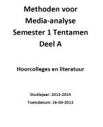 Samenvatting Methoden voor Media-analyse (Deel 1)