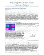 Samenvatting psychologische processen van psychopathologie