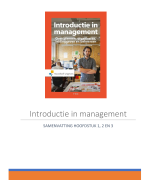 Samenvatting introductie in management hoofdstuk 1,2 en 3