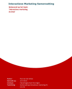 Samenvatting Interactieve Marketing (Zeer Compleet)
