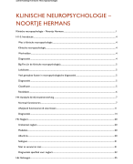Samenvatting Klinische Neuropsychologie 2019-2020
