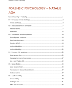 Forensic Psychology 2019-2020