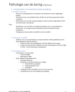 Samenvatting pathologie van de baring (Claerhout) 