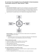Summary MIBO article: 20 Are Porter’s Five Competitive Forces still applicable? A Critical Examination concerning the relevance for Today’s Business by Dalken (NEW ARTICLE)