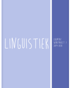 Linguistiek Samenvatting Thomas more Logopedie en audiologie 2019-2020
