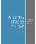 Linguistiek Examenvragen 2020 Thomas more Logopedie en audiologie 2019-2020
