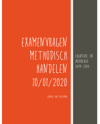Methodisch Handelen Examenvragen 2020 Thomas more Logopedie en audiologie 2019-2020