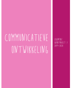 Communicatieve ontwikkeling Samenvatting Thomas more Logopedie en audiologie 2019-2020