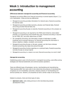Samenvatting | Management Accounting (Thema's in Management Accounting) H1 t/m H8 | Bedrijfskunde RUG