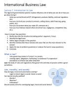 International Business Law for IB Summary Lectures 1–7