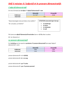 samenvatting défi 3 mission 3 l'adjectif et le pronom démonstratif 
