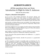 Aerodynamics Questions w/ Solutions from Introduction to Flight