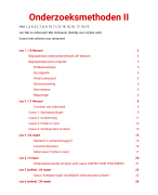 Onderzoeksmethoden II - Hulp bij Fontys TP tentamen, oefencasussen met correcte voorbeeldantwoorden volledige samenvatting werkcolleges