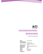 Tentamenopdracht Voedingswaardeberekening (NTI)