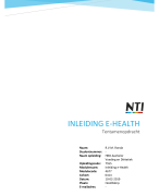 Inleiding e-Health | Tentamenopdracht - NTI
