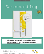 Samenvatting: Chemie Overal Scheikunde: Hoofdstuk 7; Duurzaamheid (VWO 4)