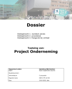 Dossier Project Onderneming HSL 