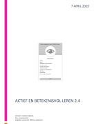 Actief en betekenisvol leren pabo Inholland 2.4